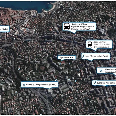 2p Famille Vue Mer, Piscine, Tennis, Wifi, Parking - A Louer * Antibes